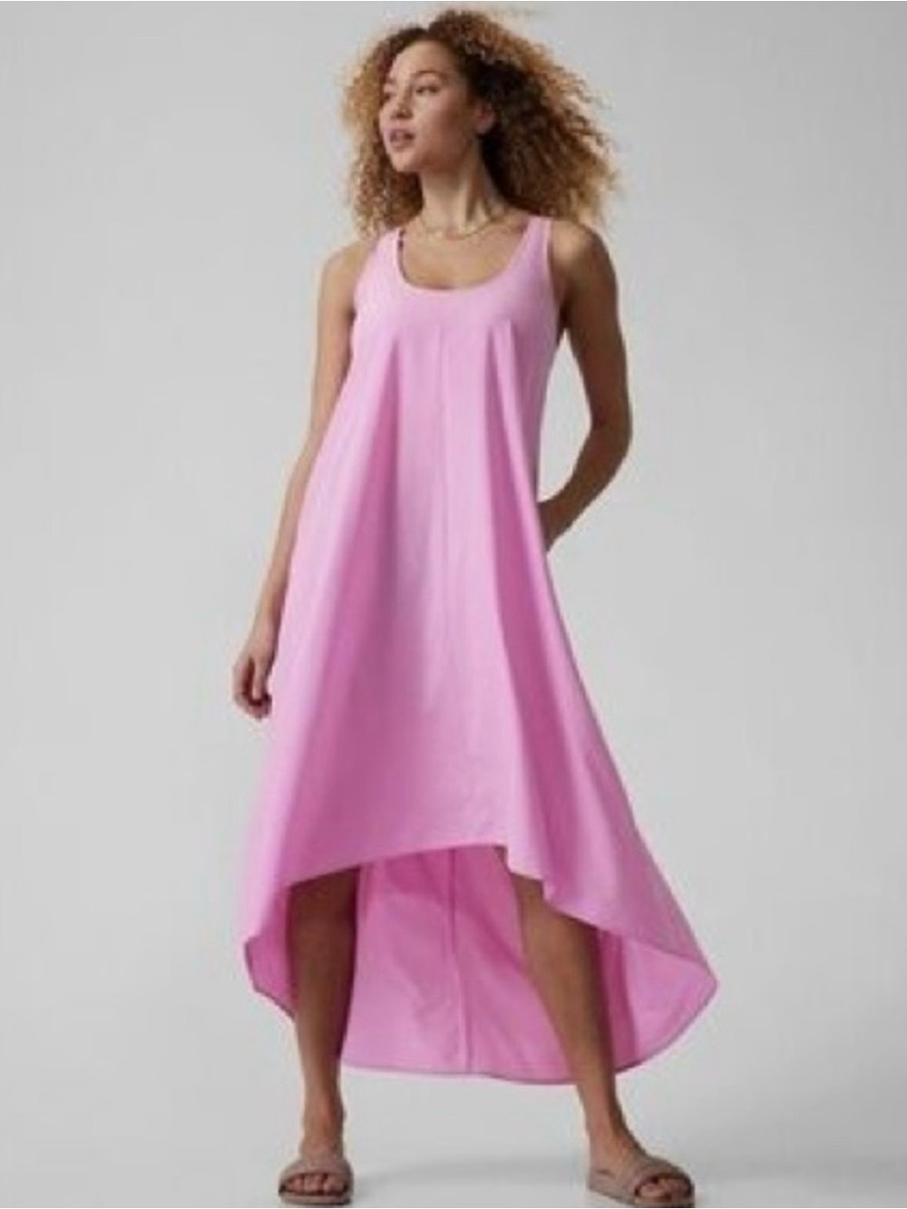 Athleta Sleeveless Presidio Dress in Light Pink. NWT